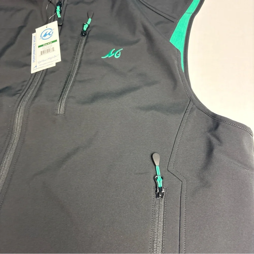 Mojo Sportswear Men 2XL Vest New Tags Black Octopus Ink Teal Liner M-VST9250